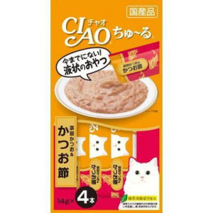 Japan's CIAO Cat Snacks Chulu Meat Noodles Bonito Bonito Flakes 14g*4