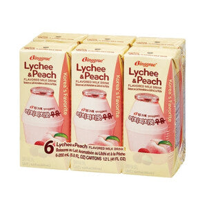 Binggrae Lychee N Peach Flav Milk *6